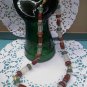 Glass and marble bead 18 inch long vintage 1980's necklace