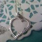 Things Remembered silver open heart necklace with CZ rhinestones