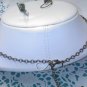 Avon faux rhinestone and faux moonstone necklace and wire earrings set