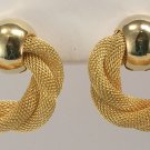 Avon Golden Weave goldtone clip earrings