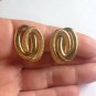 Monet goldtone textured and polished clip earrings