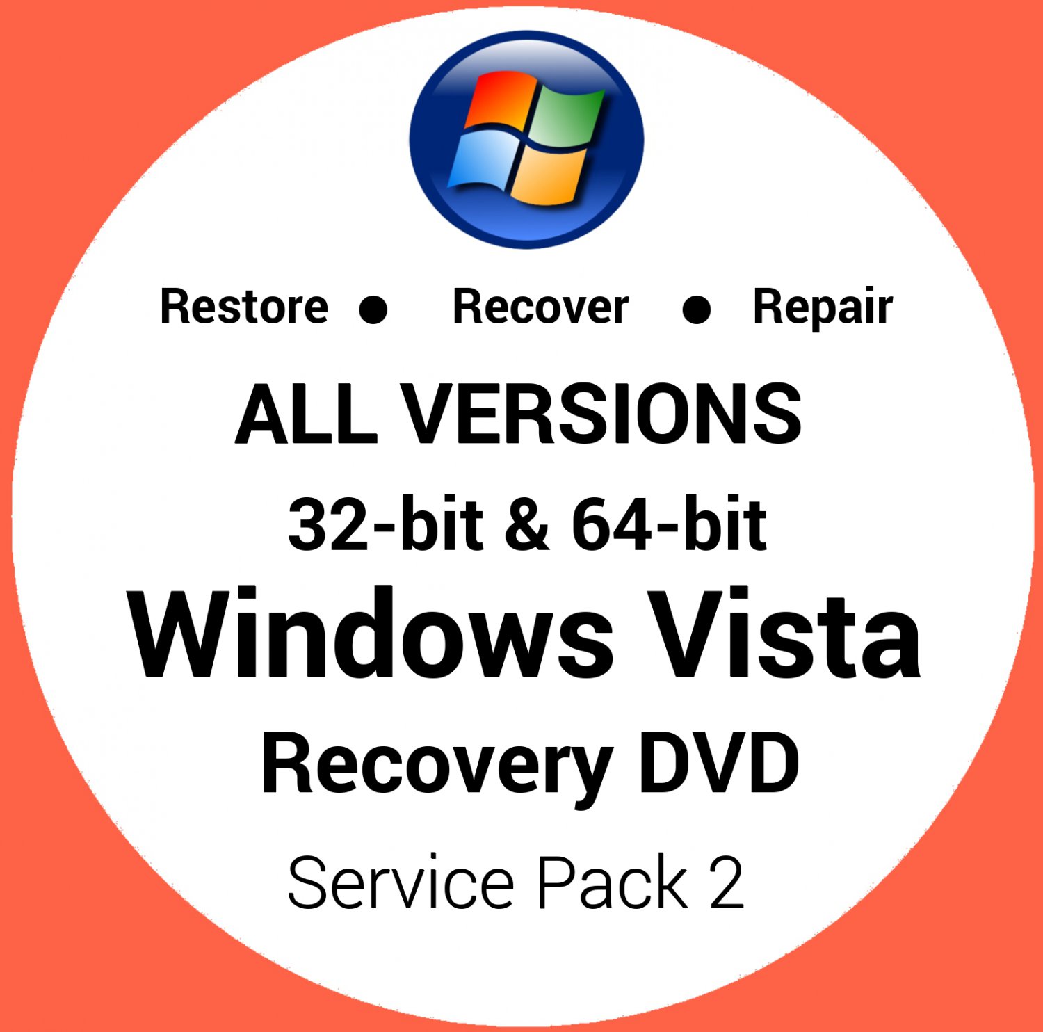 Windows Vista Home Premium 32 And 64 Bit Recovery Reinstall Restore Dvd Disc Disk 8148