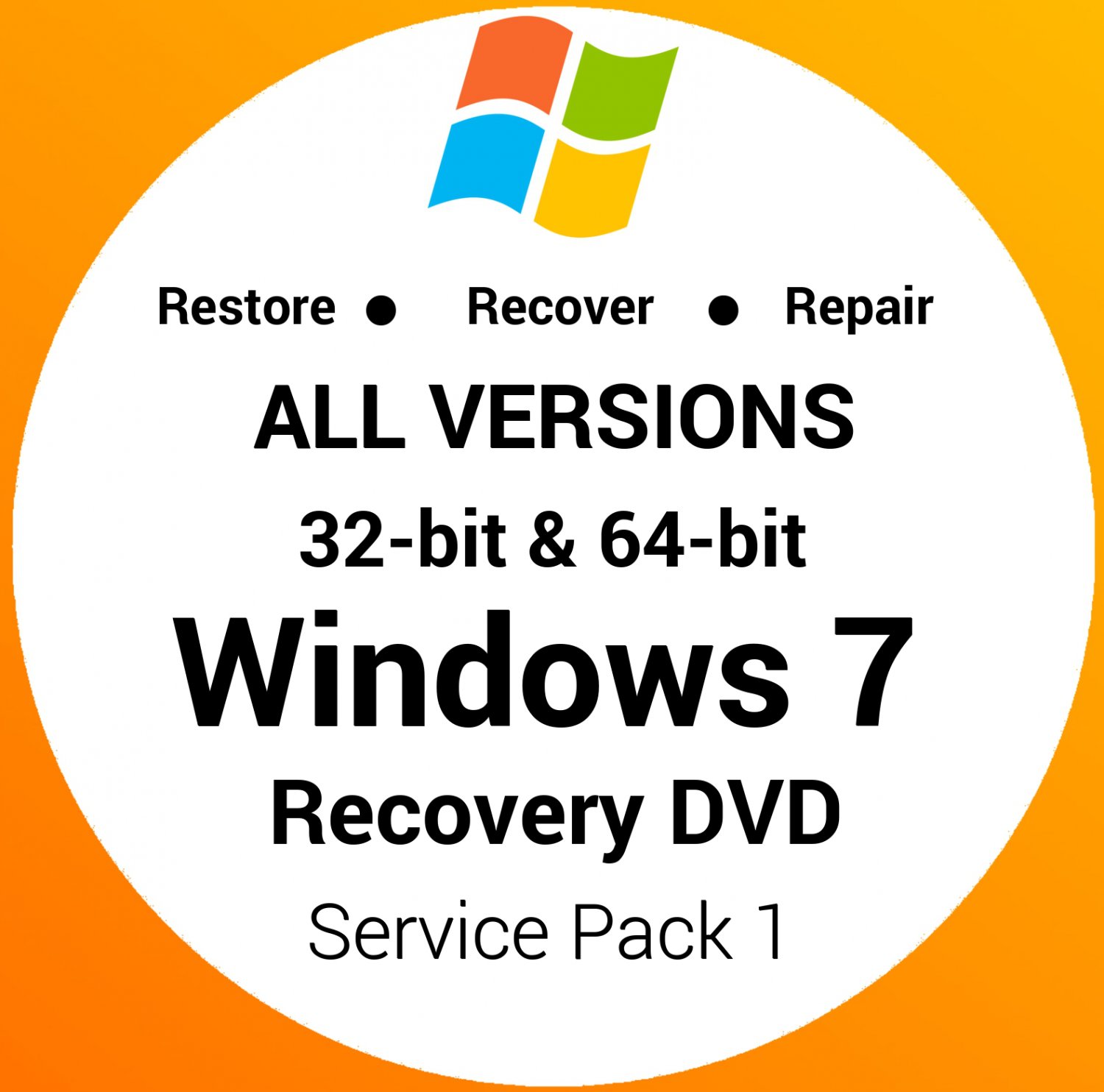 Windows 7 home basic 64 bit recovery reinstall boot restore dvd disc disk