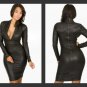 Faux leather vneck