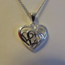 Hearts in Hearts Sterling Silver Pendant on 18in Necklace