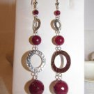 Ruby Agate and Sterling Silver Eternity Circle Drop Dangle Earrings Ruby Agate and Sterling Silver Eternity Circle Drop Dangle Earrings