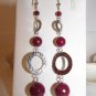 Ruby Agate and Sterling Silver Eternity Circle Drop Dangle Earrings