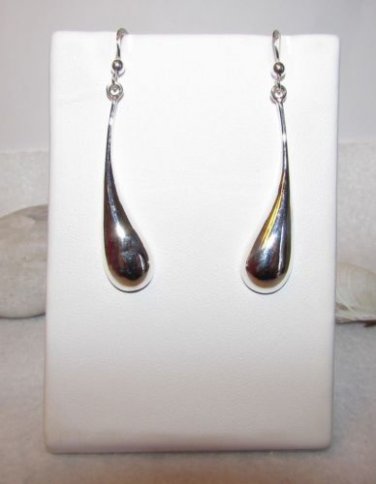 Dew Drop Sterling Silver Dangle Earrings hook drop