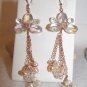 Fun Fresh Water Pearl and Crystal Glass Copper Dangle Earrings