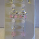 Sterling Silver Dangle Earrings with Rose Quartz