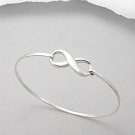 Sterling Silver Infinity Bangle Clasp Bracelet