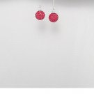Sterling Silver Straight Rose Crystal Orb Ball Dangle Butterfly Stud Earrings