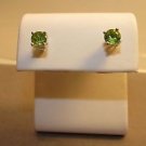 2ct Green Round Peridot 925 Sterling Silver Stud Earrings August Birthsone