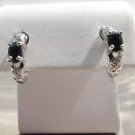 Genuine Sapphire Sterling Silver Stud Earrings w/Genuine White Diamond Genuine Sapphire Sterling Silver Stud Earrings w/Genuine White Diamond