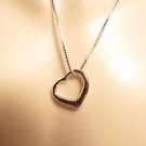 Floating Heart 925 Sterling Silver Small Pendant Necklace Box Chain