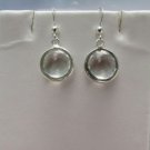 Stunning Round Green Amethyst 925 Sterling Silver Hook Drop Dangle Earrings