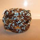 Handmade Indonesian Seed Bead Braided Twist Bracelet Wire Bangle Cuff Glass