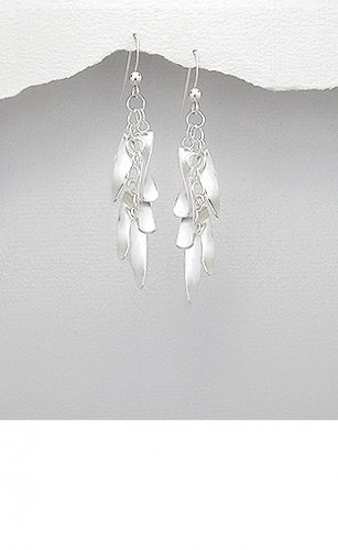 Sparkly Sterling Silver Drop Dangle Earrings hook drop