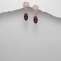 2CT Garnet Blue Topaz Sterling Silver Pink Vermeil Drop Earrings January Birthst