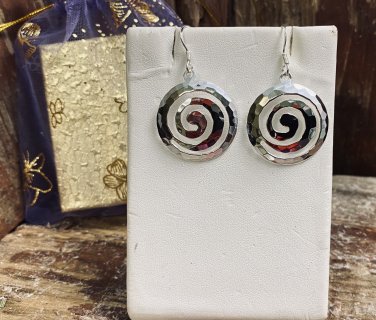 Celtic Spiral French Wire Sterling Silver Earrings
