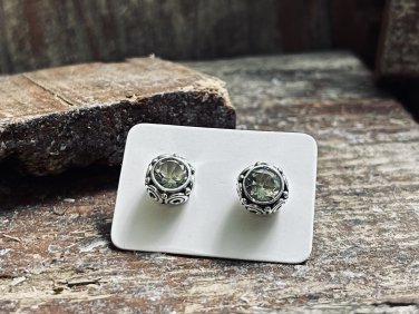 Green Amethyst Earrings | Sterling Silver Earrings | Gemstone Earrings