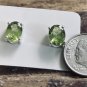 Peridot Stud Earrings, Oval Earrings Sterling Silver, August Birthstone