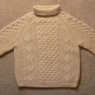 NEW*VINTAGE*1967*MYKONOS*HAND KNIT*WOOL*TURTLE NECK SWEATER*IVORY*SZ MED/LARGE