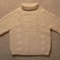NEW*VINTAGE*1967*MYKONOS*HAND KNIT*WOOL*TURTLE NECK SWEATER*IVORY*SZ MED/LARGE