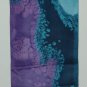 NEW*HAND PAINTED*HOKUSI WAVE EFFECTS*SILK*SCARF*WINE*TURQ*LAVENDER*EMERALD