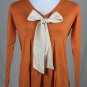NEW*VICTORIA SECRET*SILK*V NECK SWEATERS*PEACH*PUMPKIN*SIZE M*RT $86*65% OFF
