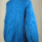 NEW*HAND KNIT*MOHAIR*PULLOVER SWEATER*ELECTRIC*IRIDESCENT* BLUE TEAL COBALT*LARGE/OVERSIZED*