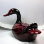 LIKE NEW*VINTAGE*1970*KANADOU*FRANCE*CERAMIC DUCK*RICH MULTI DEEP RED GLAZE*COLORED CONTOURED BODY*