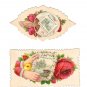 RESERVEDVictorian Calling Cards Red Roses with Hand - Vintage Scrap Ephemera