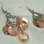 RESERVEDGeometric Peach MOP Chandelier Earrings