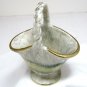 RESERVEDVintage Retro Germany / German Pottery - Basket - 915 - Yellow and Grey w/ Gilt trim