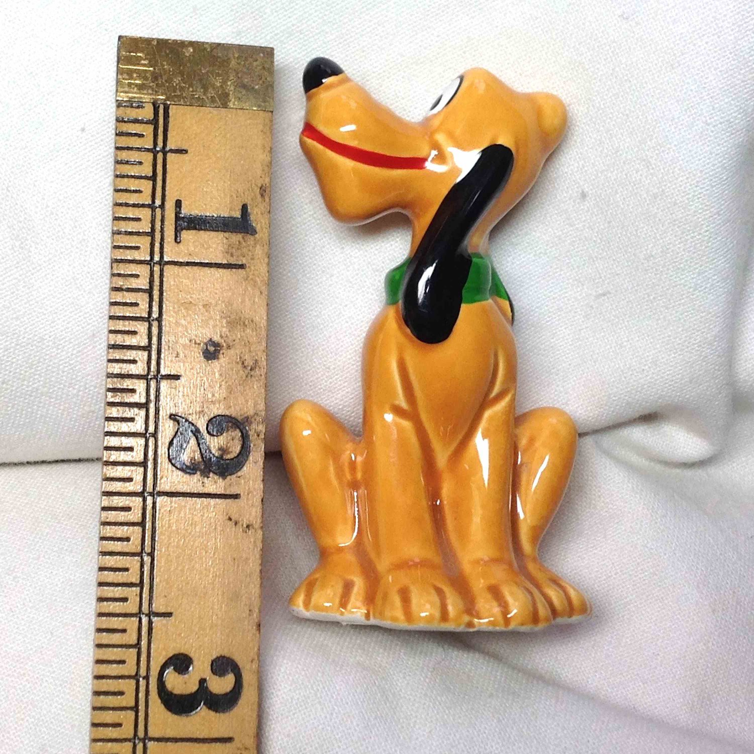SOLD Vintage Pluto Disney Dog Ceramic Figurine Japan Orange Cute
