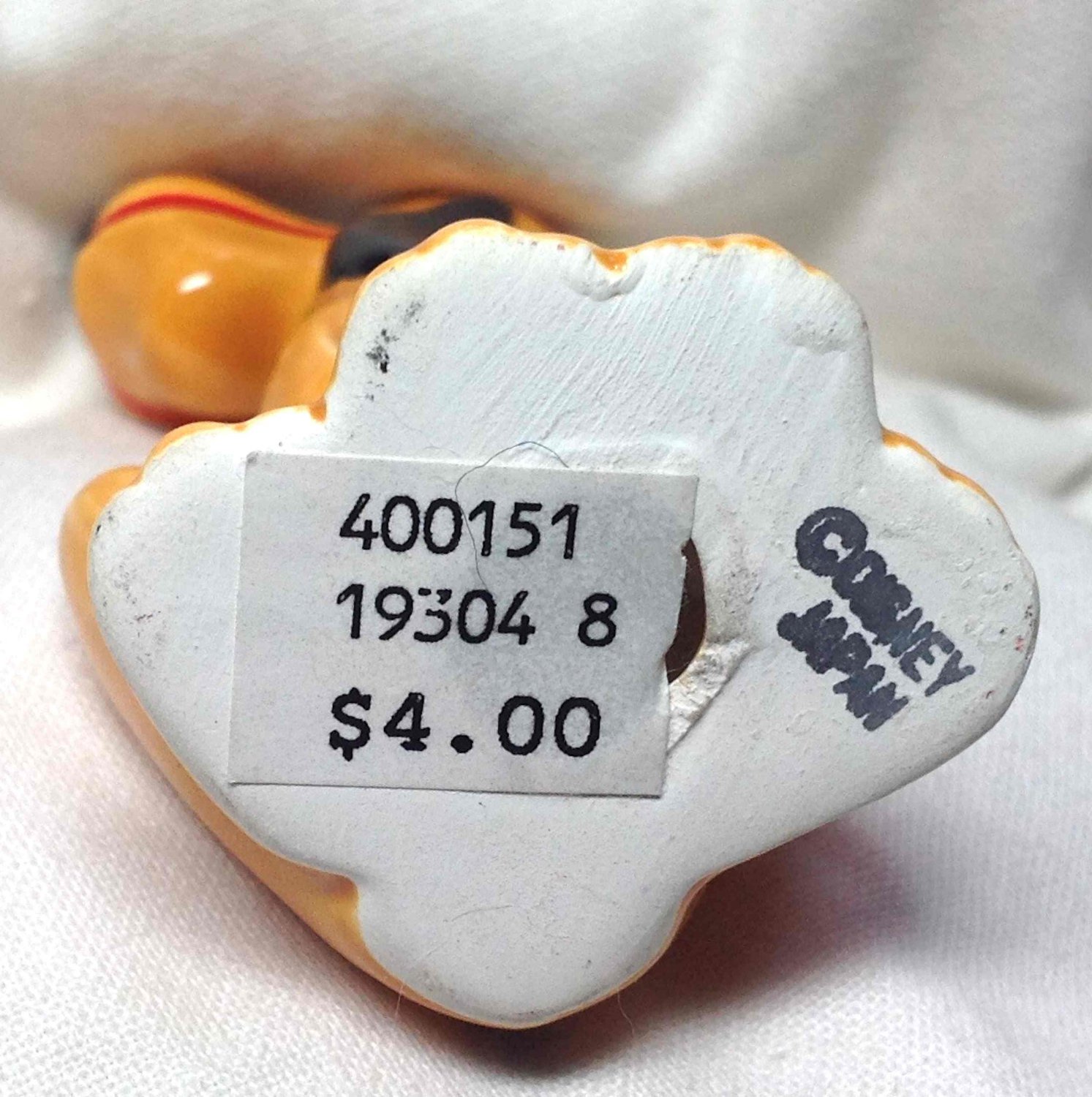 SOLD Vintage Pluto Disney Dog Ceramic Figurine Japan Orange Cute