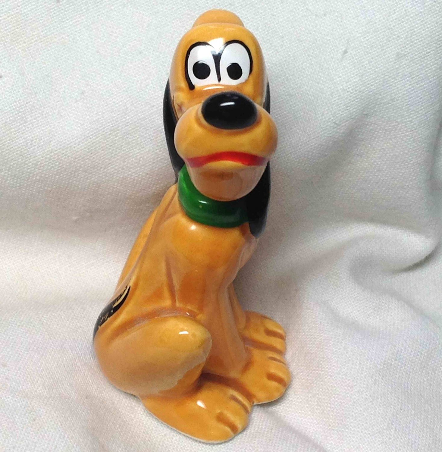 Vintage Pluto Disney Dog Ceramic Figurine Japan Orange Cute Original