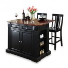 Crosley Furniture® Drop Leaf Breakfast Bar Kitchen Island with 24-Inch Stools in Black