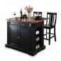 Crosley Furniture® Drop Leaf Breakfast Bar Kitchen Island with 24-Inch Stools in Black