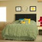 100% COTTON 800 TC CORNER RUFFL DUVE SET QUEEN SIZE MOSS