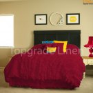 100% COTTON 800 TC CORNER RUFFL DUVE SET KING SIZE BURGANDY