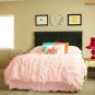 100% COTTON 800 TC CORNER RUFFL DUVE SET KING SIZE PINK