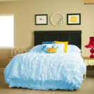 100% COTTON 800 TC CORNER RUFFL DUVE SET KING SIZE SKY BLUE
