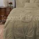 100% COTTON 800 TC FLOWER  RUFFLED  DUVET SET KING SIZE BAIGE