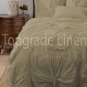 100% COTTON 800 TC FLOWER  RUFFLED  DUVET SET KING SIZE BAIGE