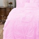 100% COTTON 800 TC FLOWER  RUFFLED  DUVET SET KING SIZE PINK