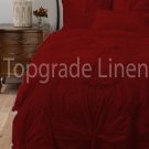 100% COTTON 800 TC FLOWER  RUFFLED  DUVET SET QUEEN SIZE BURGANDY