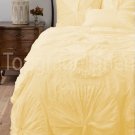 100% COTTON 800 TC FLOWER  RUFFLED  DUVET SET QUEEN SIZE YELLOW