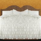 100% COTTON 800 TC  RUFFLED DUVET SET QUEEN SIZE WHITE